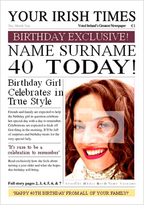 Irish Times - 40th Female