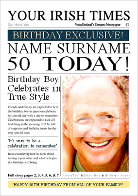Irish Times - 50th Male