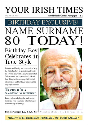 Irish Times - 80th Male