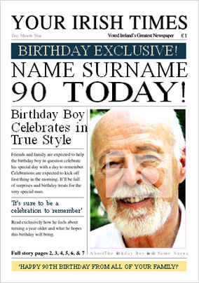 Irish Times - 90th Male