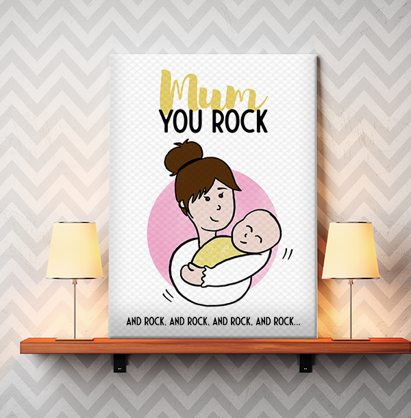 Mum You Rock and Rock and Rock Mother's Day Canvas