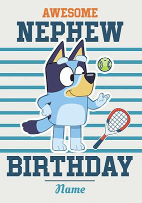 Photo of Bluey Nephew Tennis Birthday Card