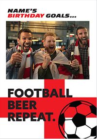 Tap to view England Football Birthday Goald Photo Card