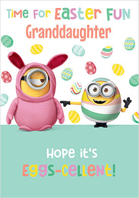 Happy Easter Granddaughter Minions Card