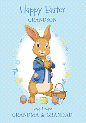 To Grandson Peter Rabbit Easter Card