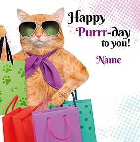 Happy Purrr-Day Birthday Card