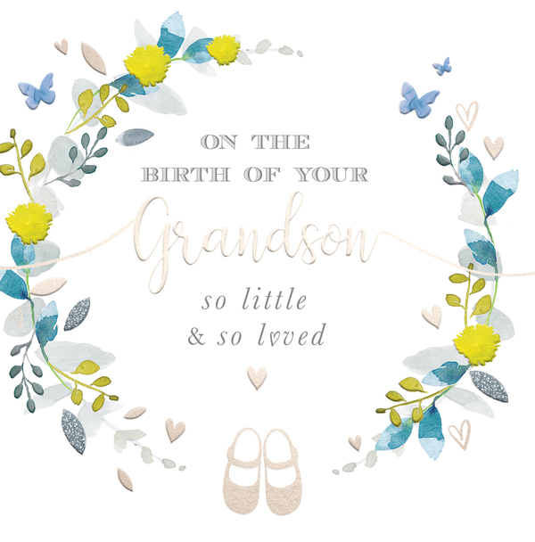 Floral Birth Of Your Grandson Card