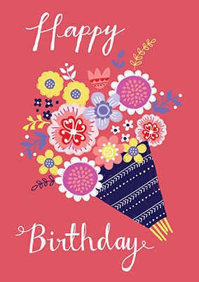 Floral Bouquet Birthday Card | Funky Pigeon