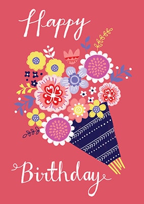 Floral Bouquet Birthday Card