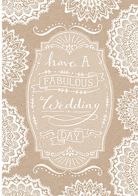 White Crochet Wedding Card