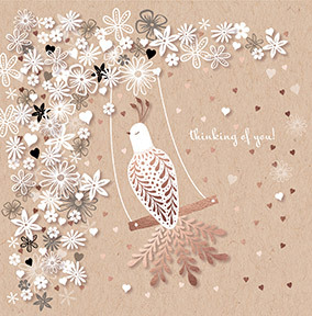 Thinking of You Floral Bird Card