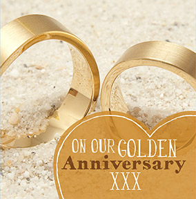 Wedding Anniversary Card - Gold 50