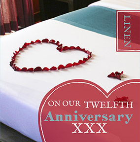 Wedding Anniversary Card - Linen 12