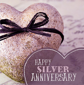 Wedding Anniversary Card - Silver 25