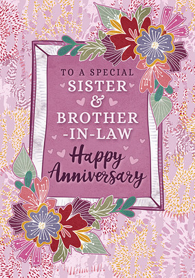 Special Sister and Brother-in-Law Anniversary Card