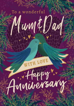 Wonderful Mum and Dad on Your Anniversary Card