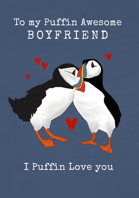 Puffin Awesome Boyfriend Anniversary Card