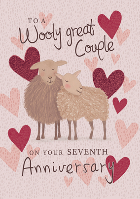 7 Years Woolly Anniversary Card