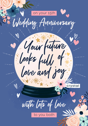 15th Wedding Anniversary Crystal Card