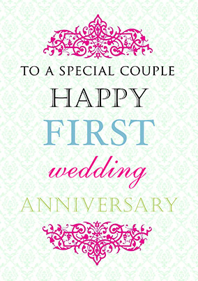 First Wedding Anniversary Card Truly Madly Deeply Funky Pigeon