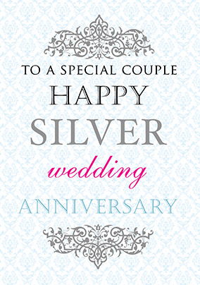 Silver Wedding Anniversary Card - Truly Madly Deeply