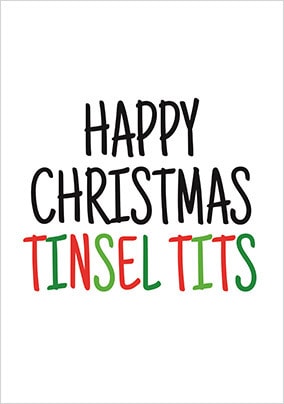 Happy Christmas Tinsel Tits Card