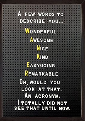 A Few Words to Describe You Card