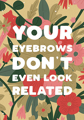 Your Eyebrows don't even Look Related Birthday Card