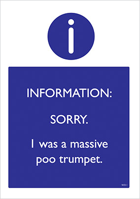 Massive Poo Trumpet Sorry Card