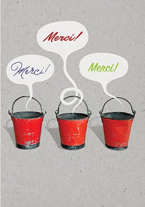 Merci Buckets Thank You card