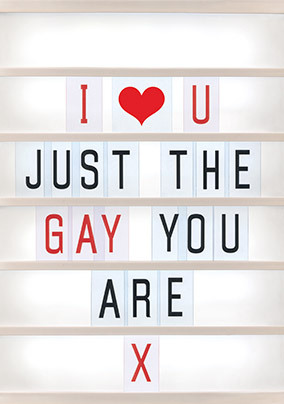 Love You Just the Gay You Are Valentine's Card