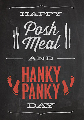 Posh Meal and Hanky Panky Day Valentine's Card