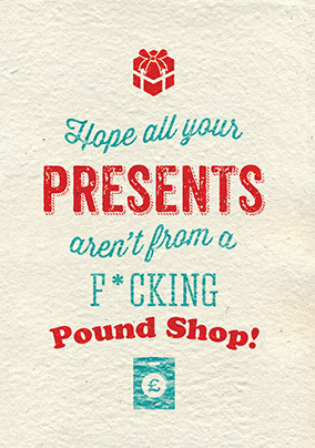Pound Shop Gifts Christmas Card