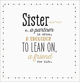 A partner in Crime Sister Birthday Card