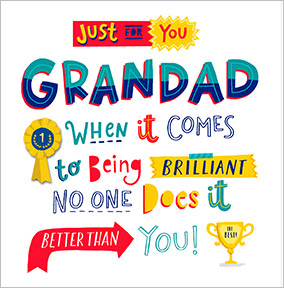 Just for you Grandad Birthday Card