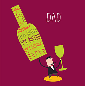 Big bottle of Wine Dad Birthday Card