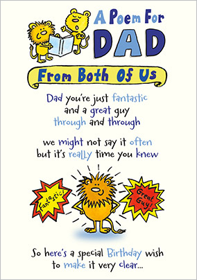 From Both of us Dad Birthday Card