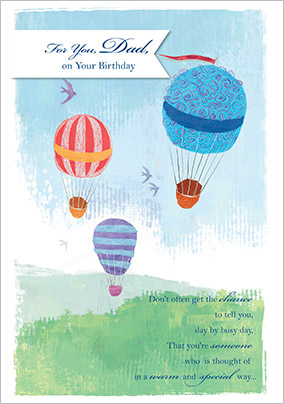 Hot air balloon Dad Birthday Card