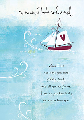 Sailboat Husband Birthday Card