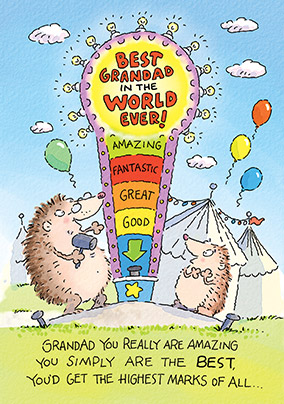 Hedgehogs Best Grandad Birthday Card