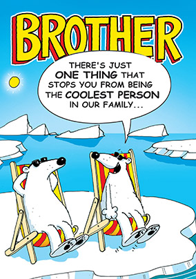 Polar Bear Brother Birthday Card