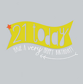 21 Today Banner Birthday Card