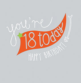 18 Today Banner Birthday Card