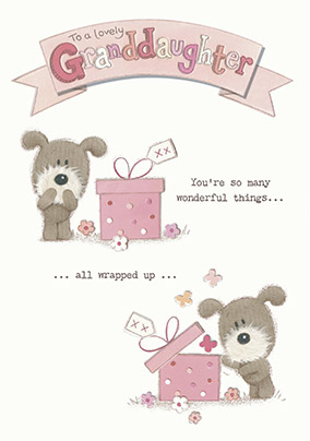 Cute Dog Wonderful Granddaughter Birthday Card