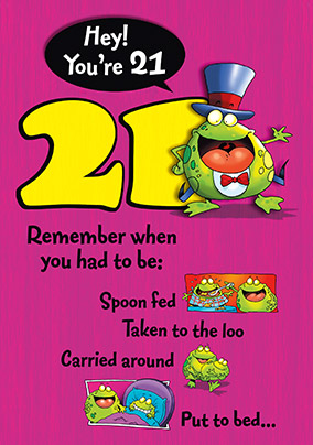 21st Birthday Card - Padded Cell Frog