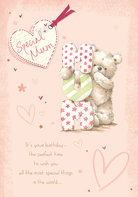 Special Mum Birthday Card - Tedward bear