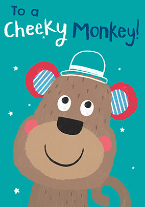 Cheeky Monkey Birthday Wishes Card