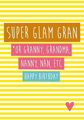 Super Glam Gran Birthday Card1