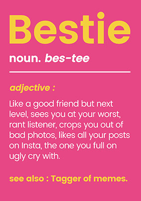 Bestie Funny Birthday Card