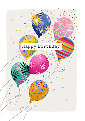 Pretty Balloons Birthday Card